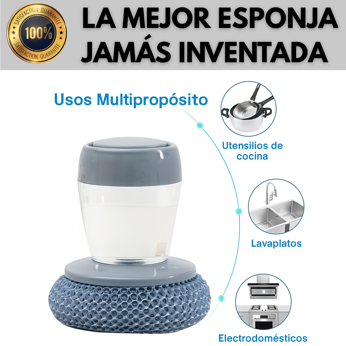 ESPONJA DE LIMPIEZA Y DISPENSADOR DE JABÓN