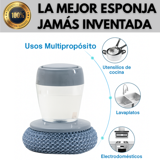 ESPONJA DE LIMPIEZA Y DISPENSADOR DE JABÓN